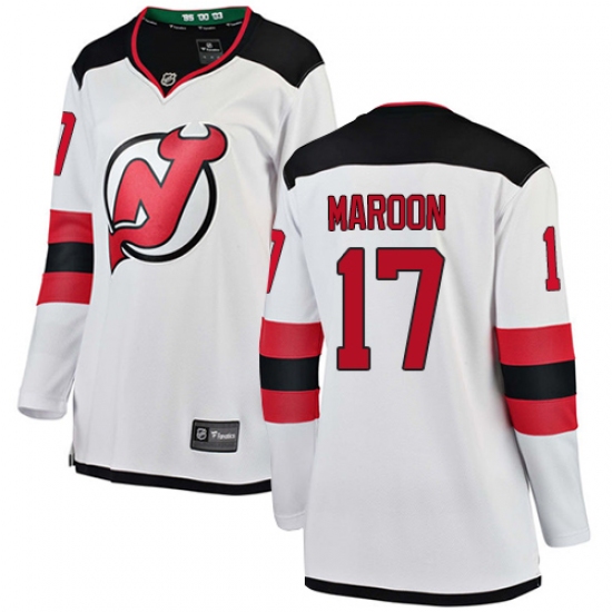 Women's New Jersey Devils #17 Patrick Maroon Fanatics Branded White Away Breakaway NHL Jersey - Ujersey