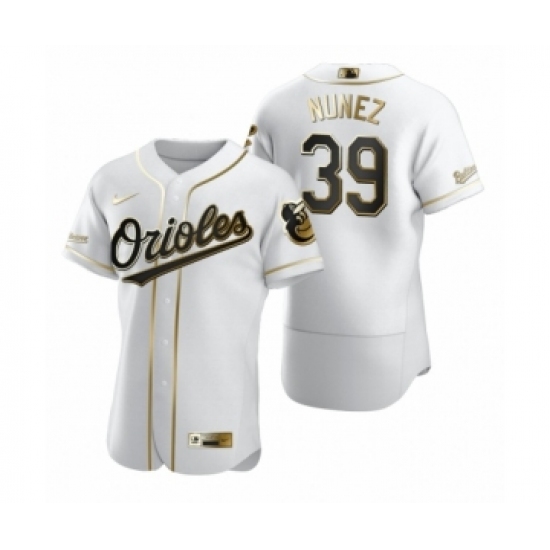 Men's Baltimore Orioles #39 Renato Nunez Nike White Authentic Golden Edition Jersey - Ujersey