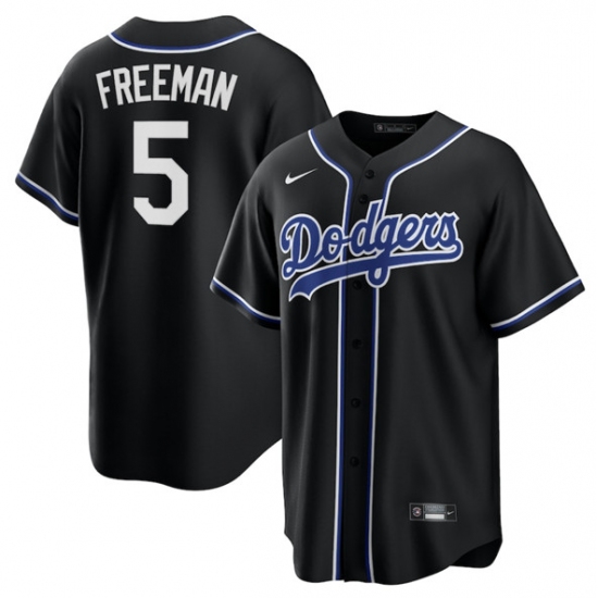 Men's Los Angeles Dodgers #5 Freddie Freeman Black Lights Out Limited Stitched Baseball Jersey - Ujersey