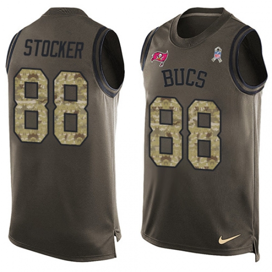Men's Nike Tampa Bay Buccaneers #88 Luke Stocker Limited Green Salute to Service Tank Top NFL Jersey - Ujersey