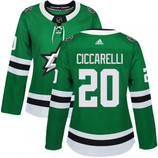 Women's Adidas Dallas Stars #20 Dino Ciccarelli Premier Green Home NHL Jersey - Ujersey