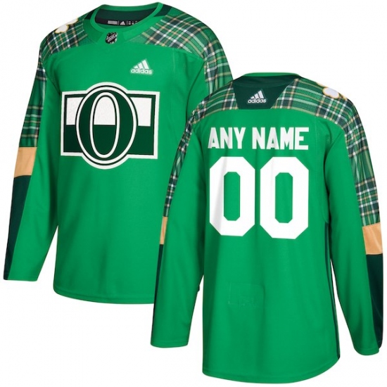 Men's Ottawa Senators adidas Green St. Patrick's Day Custom Practice Jersey - Ujersey