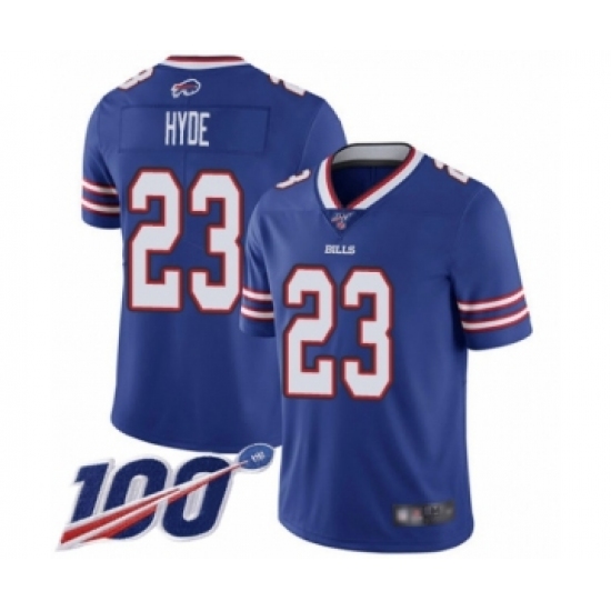 Men's Buffalo Bills #23 Micah Hyde Royal Blue Team Color Vapor Untouchable Limited Player 100th Season Football Jersey - Ujersey