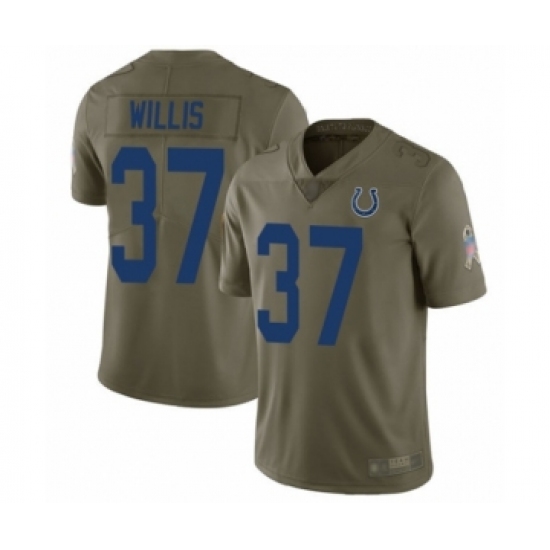 Men's Indianapolis Colts #37 Khari Willis Limited Olive 2017 Salute to Service Football Jersey - Ujersey