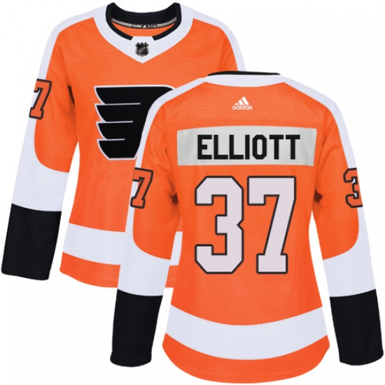 Women's Adidas Philadelphia Flyers #37 Brian Elliott Premier Orange Home NHL Jersey - Ujersey