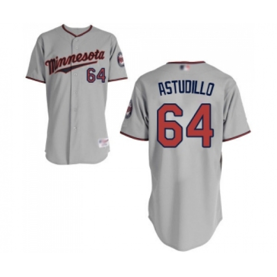 Men's Minnesota Twins #64 Willians Astudillo Replica Grey Road Cool Base Baseball Jersey - Ujersey
