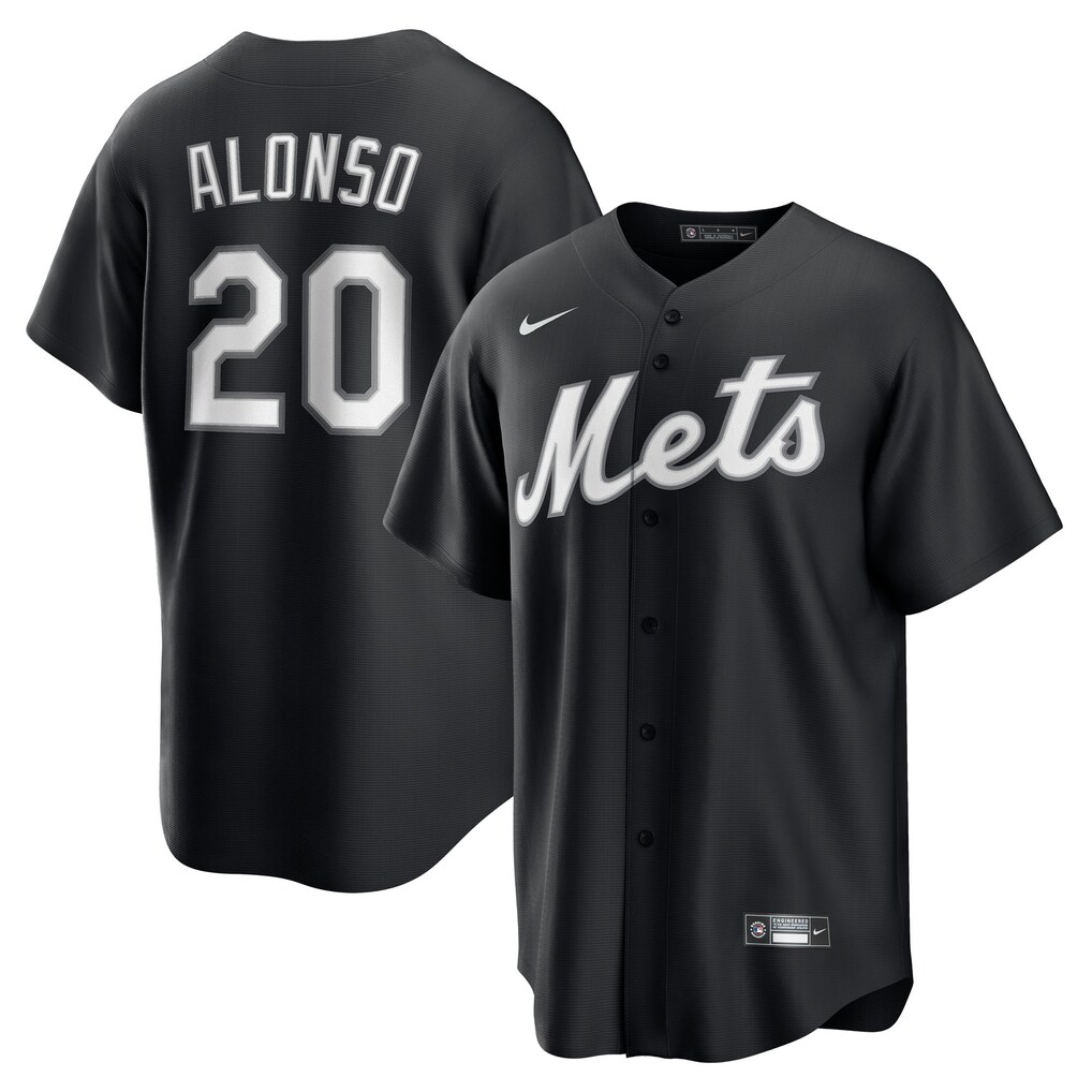 Men's New York Mets Pete Alonso Nike Black  Replica Player Jersey - Ujersey
