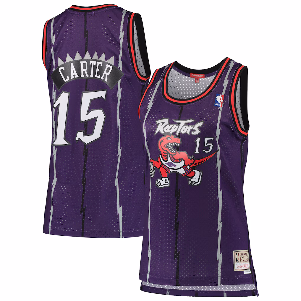 Women's Toronto Raptors Vince Carter Mitchell & Ness Purple 1998/99 Hardwood Classics Swingman Jersey - ujerseystore