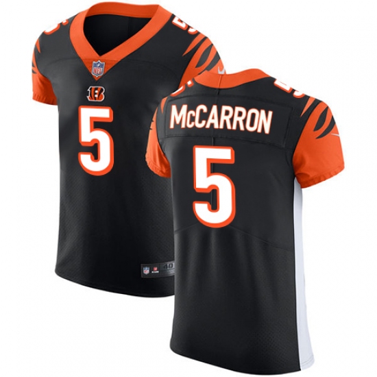 Men's Nike Cincinnati Bengals #5 AJ McCarron Black Team Color Vapor Untouchable Elite Player NFL Jersey - Ujersey