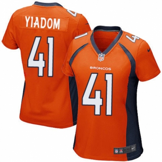 Women's Nike Denver Broncos #41 Isaac Yiadom Game Orange Team Color NFL Jersey - Ujersey