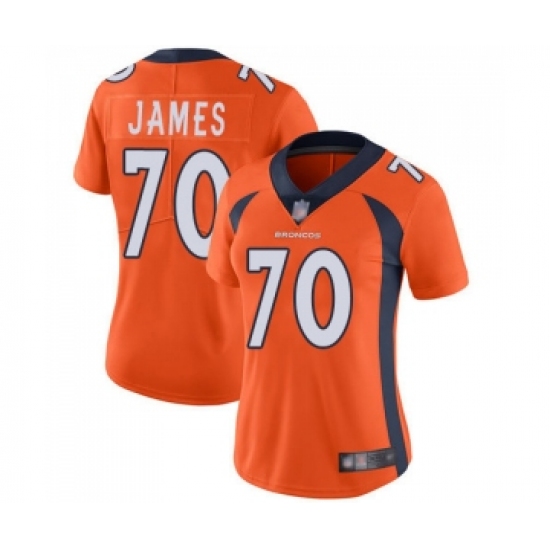 Women's Denver Broncos #70 Ja Wuan James Orange Team Color Vapor Untouchable Limited Player Football Jersey - Ujersey