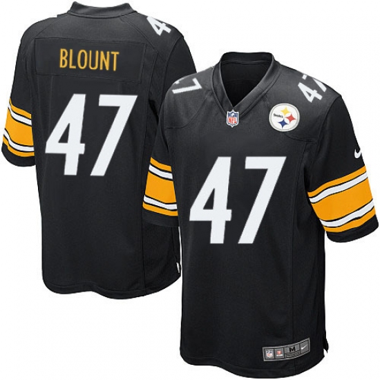 Men's Nike Pittsburgh Steelers #47 Mel Blount Game Black Team Color NFL Jersey - Ujersey