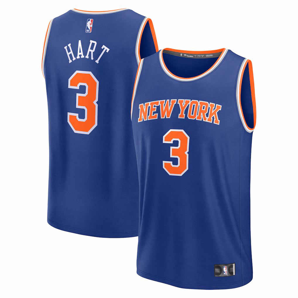 Men's New York Knicks Josh Hart Fanatics Blue Fast Break Replica Player Jersey - Icon Edition - Ujersey
