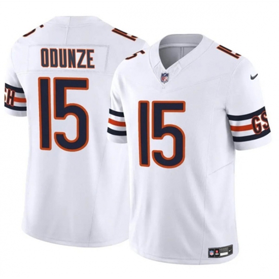 Men's Chicago Bears #15 Rome Odunze White 2024 Draft F.U.S.E. Vapor Football Stitched Jersey - Ujersey