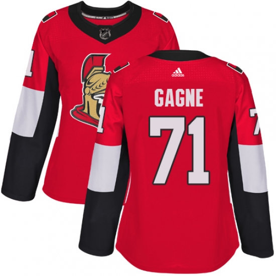 Women's Adidas Ottawa Senators #71 Gabriel Gagne Premier Red Home NHL Jersey - Ujersey