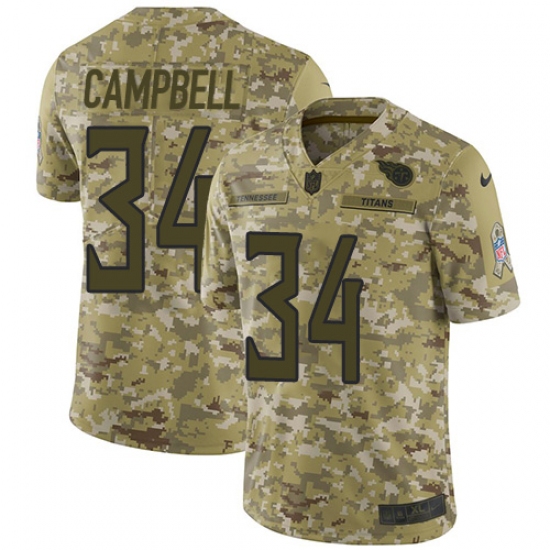Men's Nike Tennessee Titans #34 Earl Campbell Limited Camo 2018 Salute to Service NFL Jersey - Ujersey