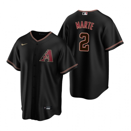 Men's Nike Arizona Diamondbacks #2 Starling Marte Black Alternate Stitched Baseball Jersey - Ujersey