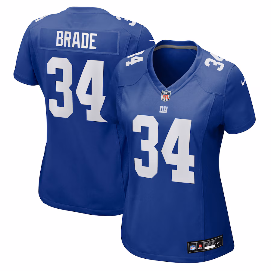 Women's New York Giants Beau Brade Nike Royal Team Game Jersey - Ujersey