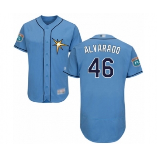 Men's Tampa Bay Rays #46 Jose Alvarado Light Blue Flexbase Authentic Collection Baseball Player Jersey - Ujersey