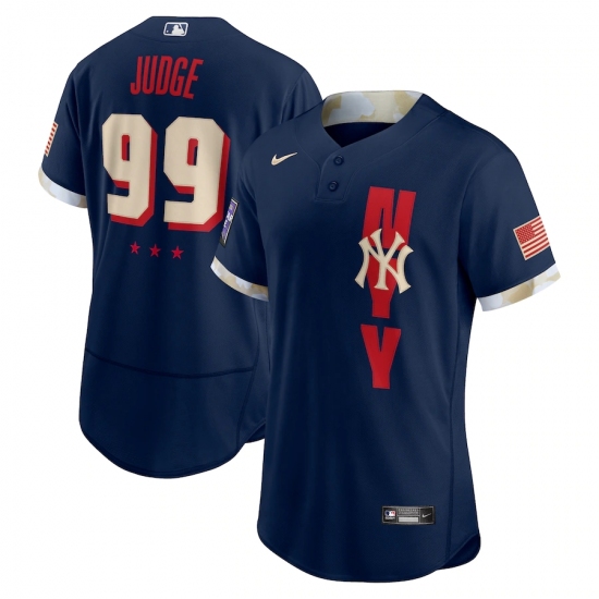 Men's New York Yankees #99 Aaron Judge Nike Navy 2021 MLB All-Star Game Authentic Player Jersey - Ujersey