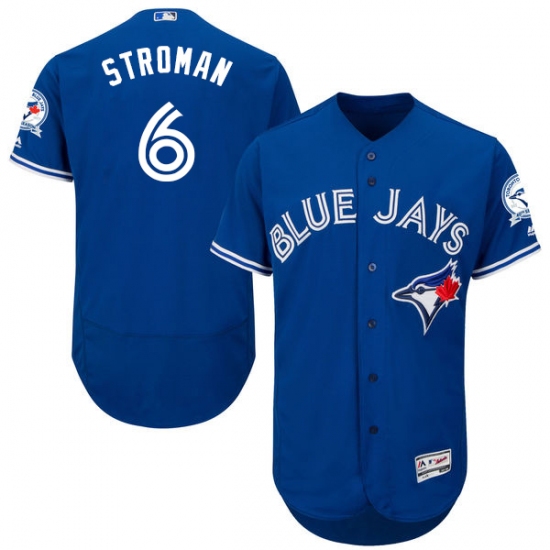 Men's Majestic Toronto Blue Jays #6 Marcus Stroman Blue Alternate Flex Base Authentic Collection MLB Jersey - Ujersey