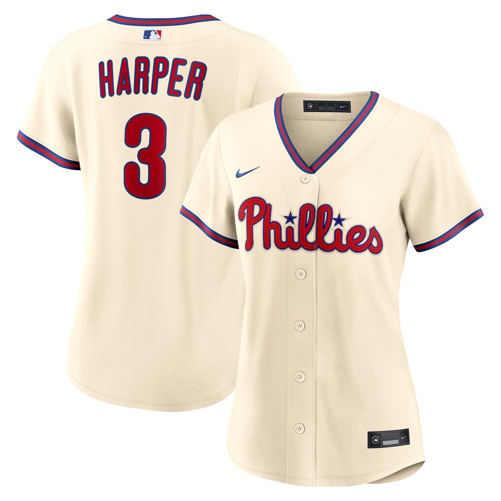 Women's Philadelphia Phillies Bryce Harper Nike Cream Alternate Replica Jersey - Ujersey