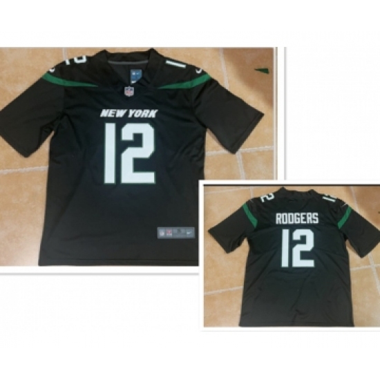 Men's New York Jets #12 Aaron Rodgers Black 2023 Vapor Untouchable Stitched Nike Limited Jersey - Ujersey