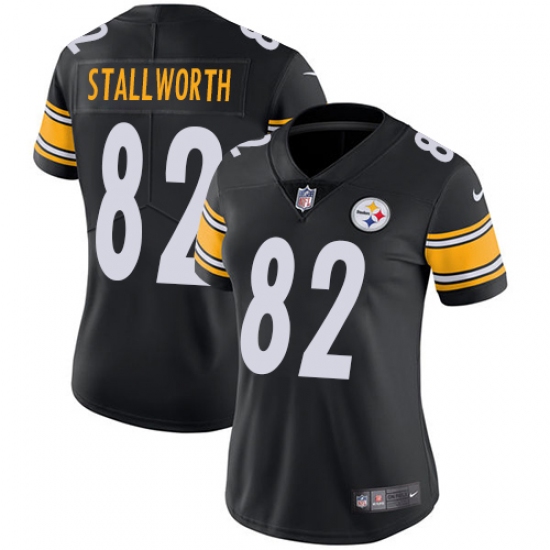 Women's Nike Pittsburgh Steelers #82 John Stallworth Black Team Color Vapor Untouchable Limited Player NFL Jersey - Ujersey