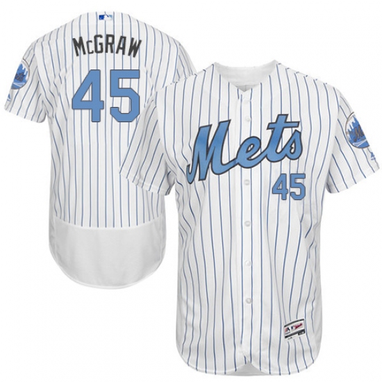Men's Majestic New York Mets #45 Tug McGraw Authentic White 2016 Father's Day Fashion Flex Base MLB Jersey - Ujersey