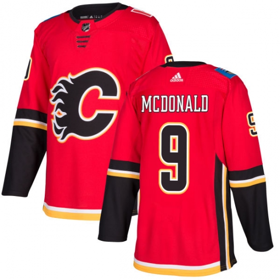 Men's Adidas Calgary Flames #9 Lanny McDonald Premier Red Home NHL Jersey - Ujersey