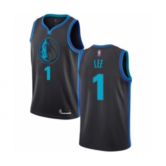 Men's Dallas Mavericks #1 Courtney Lee Authentic Charcoal Basketball Jersey - City Edition - Ujersey
