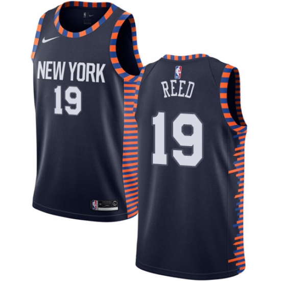 Women's Nike New York Knicks #19 Willis Reed Swingman Navy Blue NBA Jersey - 2018 19 City Edition - Ujersey