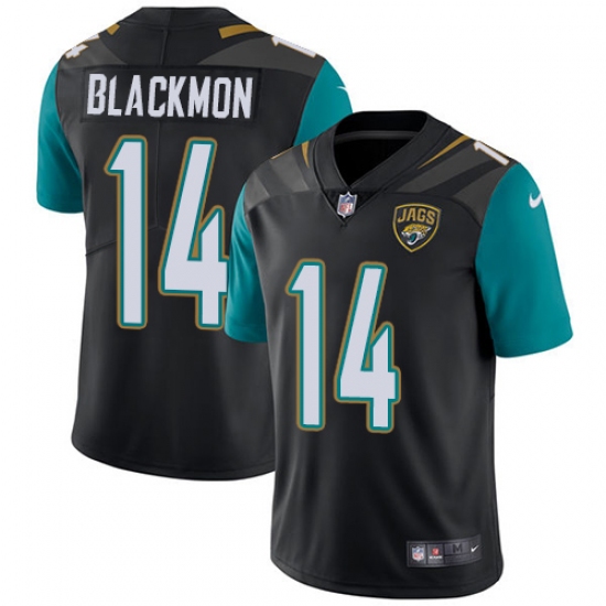 Youth Nike Jacksonville Jaguars #14 Justin Blackmon Black Alternate Vapor Untouchable Limited Player NFL Jersey - Ujersey