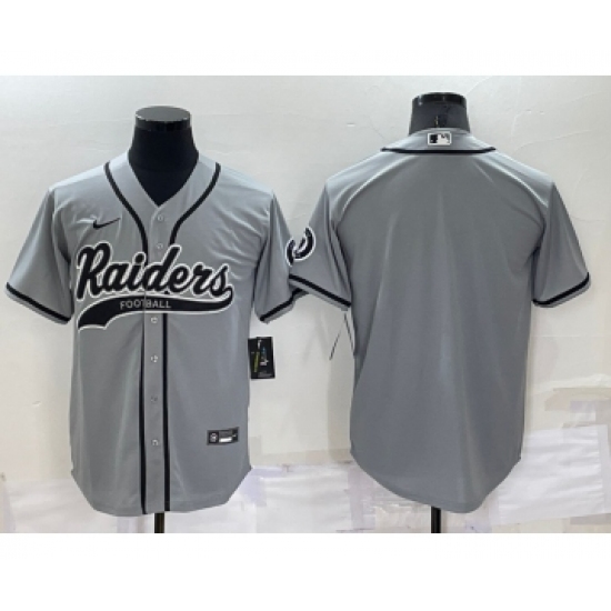Men's Las Vegas Raiders Blank Grey Stitched MLB Cool Base Nike Baseball Jersey - Ujersey