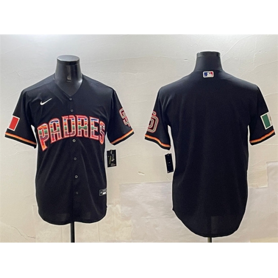 Men's San Diego Padres Blank Black Mexico Cool Base Stitched Baseball Jersey - Ujersey
