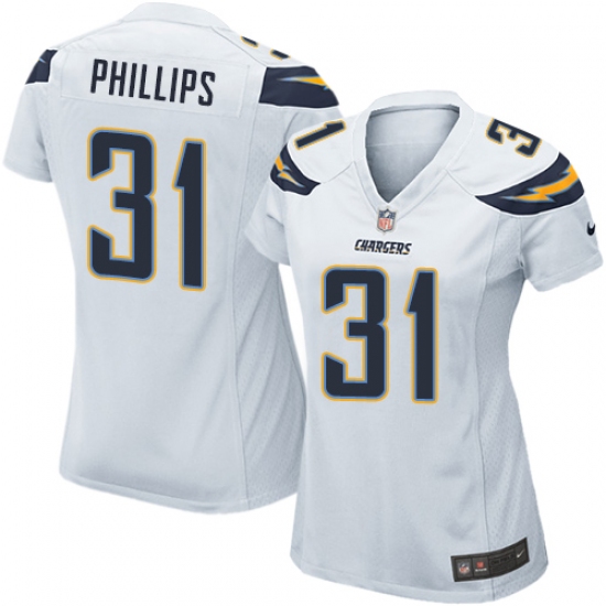 Women's Nike Los Angeles Chargers #31 Adrian Phillips Game White NFL Jersey - Ujersey