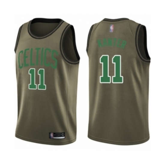 Youth Boston Celtics #11 Enes Kanter Swingman Green Salute to Service Basketball Jersey - Ujersey
