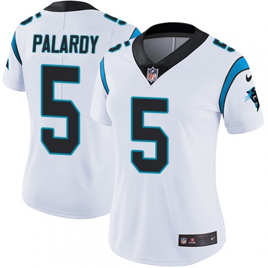 Women's Nike Carolina Panthers #5 Michael Palardy White Vapor Untouchable Elite Player NFL Jersey - Ujersey