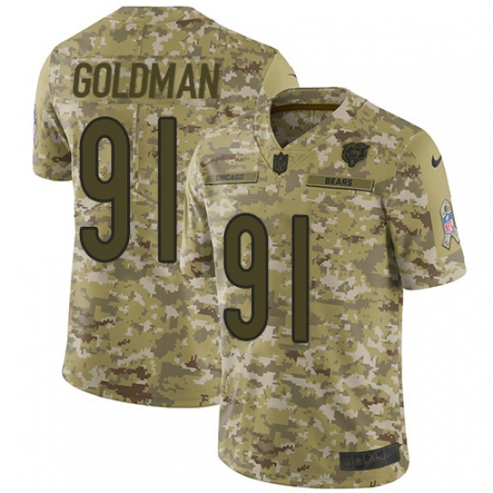Men's Nike Chicago Bears #91 Eddie Goldman Limited Camo 2018 Salute to Service NFL Jersey - Ujersey