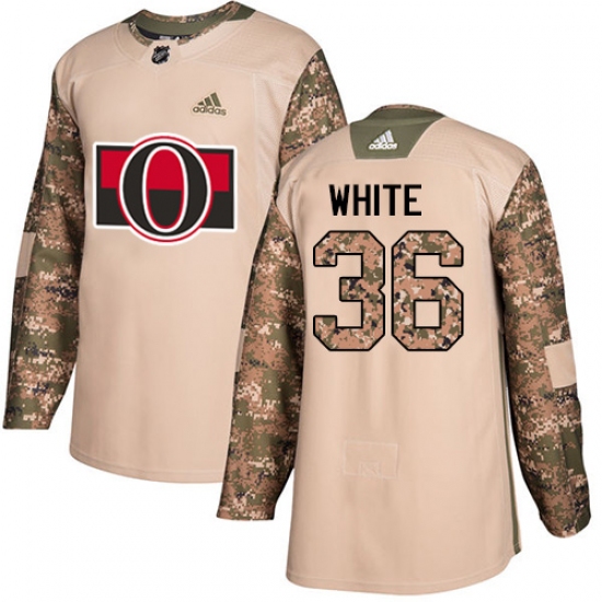 Men's Adidas Ottawa Senators #36 Colin White Camo Authentic 2017 Veterans Day Stitched NHL Jersey - Ujersey