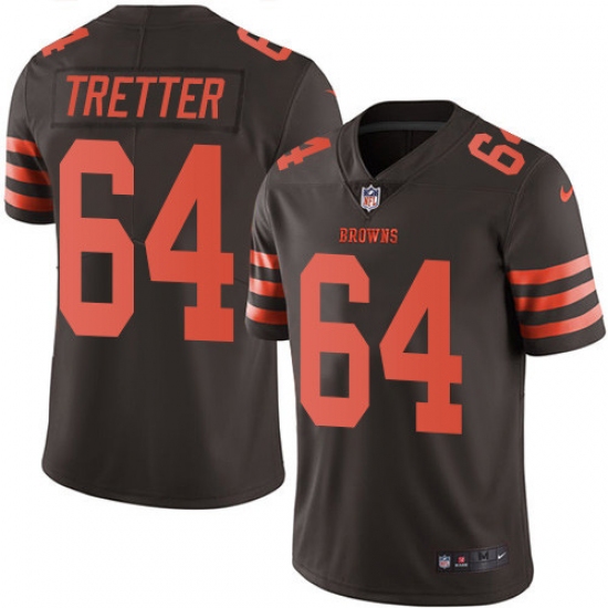 Men's Nike Cleveland Browns #64 JC Tretter Limited Brown Rush Vapor Untouchable NFL Jersey - Ujersey