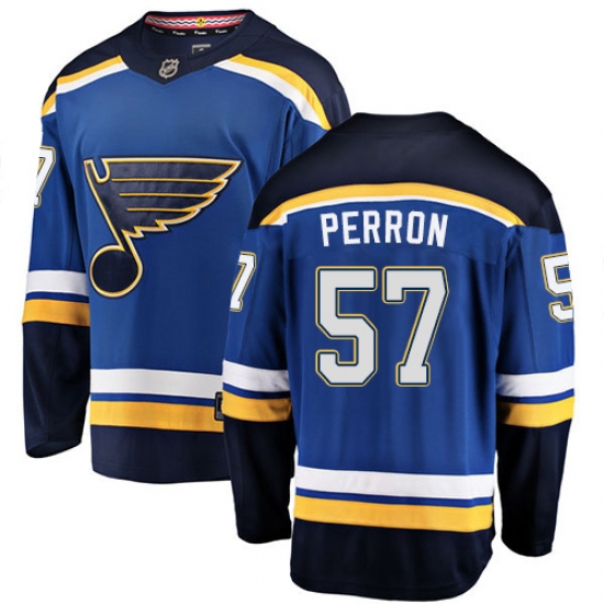 Youth St. Louis Blues #57 David Perron Fanatics Branded Royal Blue Home Breakaway NHL Jersey - Ujersey