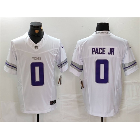 Men's Minnesota Vikings #0 Ivan Pace Jr White Alternate Vapor FUSE Limited Stitched Jersey - Ujersey
