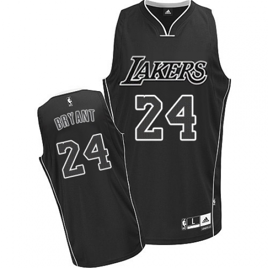 Men's Adidas Los Angeles Lakers #24 Kobe Bryant Swingman Black/White NBA Jersey - Ujersey