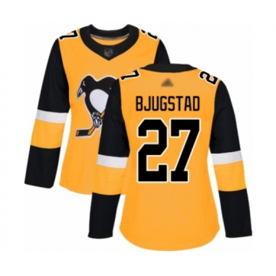 Women's Pittsburgh Penguins #27 Nick Bjugstad Authentic Gold Alternate Hockey Jersey - Ujersey