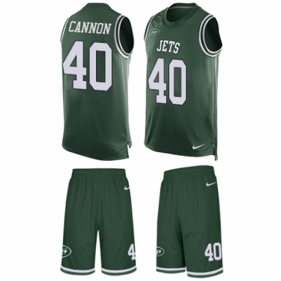 Men's Nike New York Jets #40 Trenton Cannon Limited Green Tank Top Suit NFL Jersey - Ujersey