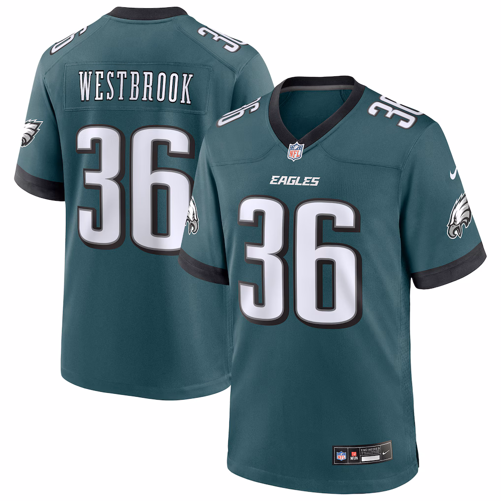 Men's Philadelphia Eagles Brian Westbrook Nike Midnight Green Team Retired Player Game Jersey - Ujersey Shop