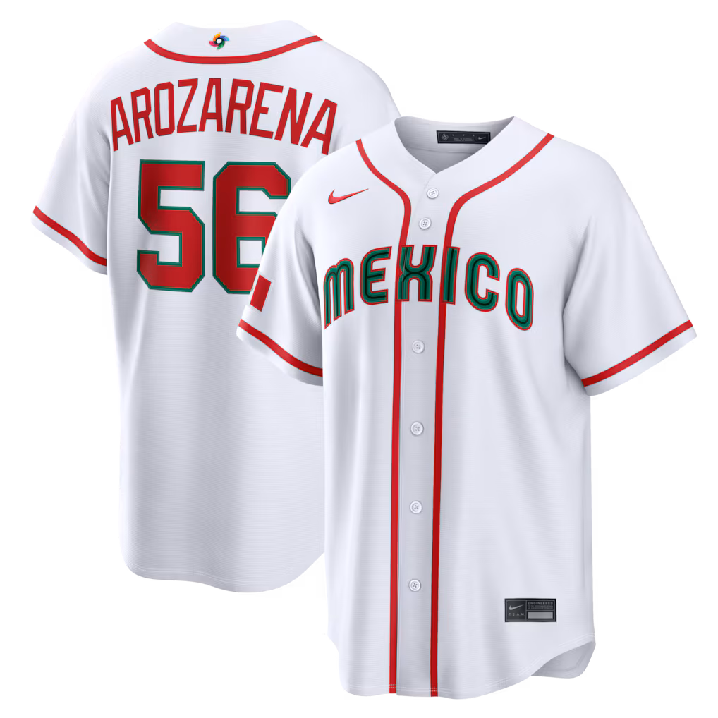 Men's Mexico Baseball Randy Arozarena Nike White 2026 World Baseball Classic Home Stadium Jersey