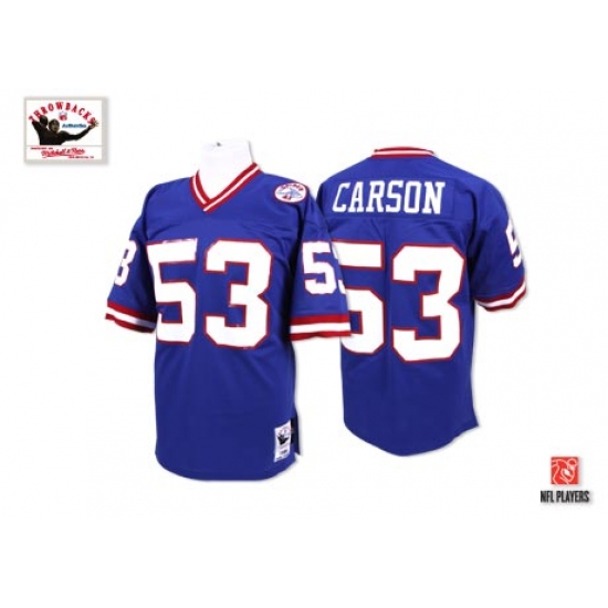 Mitchell and Ness New York Giants #53 Harry Carson Blue Authentic Throwback NFL Jersey - Ujersey
