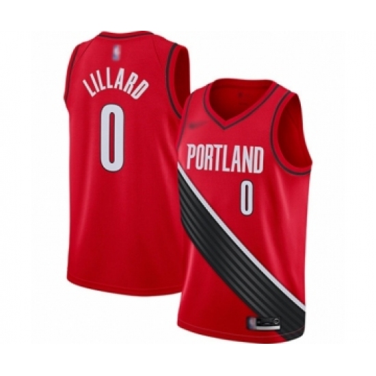 Youth Portland Trail Blazers #0 Damian Lillard Swingman Red Finished Basketball Jersey - Statement Edition - Ujersey